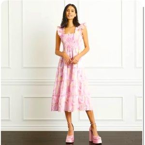 Hill House Home Ellie nap dress Candy pink Kaleidoscope Linen sundress XS